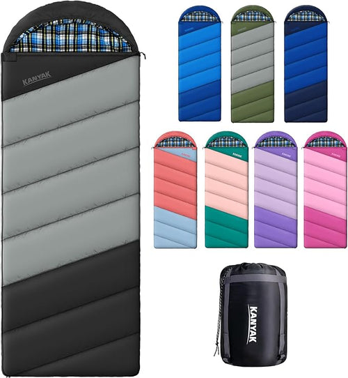 Cotton Flannel Liner Sleeping Bag for Adults Teens Kids, Cold Weather & Warm, 3 Seasons, Lightweight Compact Camping Essentials Equipment, Hiking, Outdoor, Travel