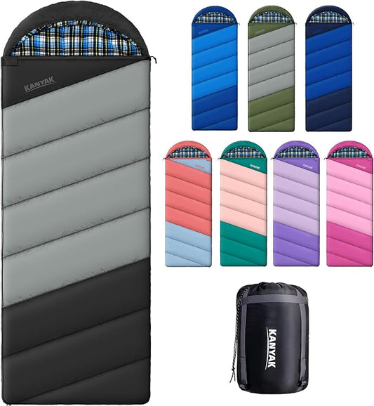 Cotton Flannel Liner Sleeping Bag for Adults Teens Kids, Cold Weather & Warm, 3 Seasons, Lightweight Compact Camping Essentials Equipment, Hiking, Outdoor, Travel