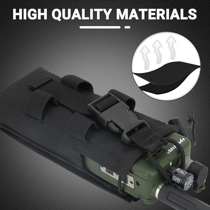 Tactical Molle Radio Holster Holder Case Military Heavy Duty Radios Holster Bag for AR-152 AN/PRC-152 148 UV-25 Two Ways Walkie Talkies Adjustable Storage（Black