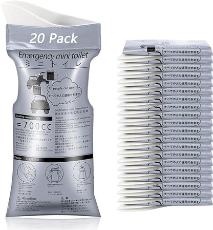 Emergency Portable Urine Bag, 6/10/20 Pack Travel Urinal Bag, Unisex Urinal Bag, Disposable Urine Bag Suitable for Camping, Travel, Traffic Jams, Pregnant Women, Children, Patients