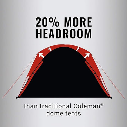 Coleman Skydome Series Camping Tent Weatherproof Tent Includes Pre-Attached Poles Rainfly Carry Bag and Unique Pattern Sets up in 5 Minutes