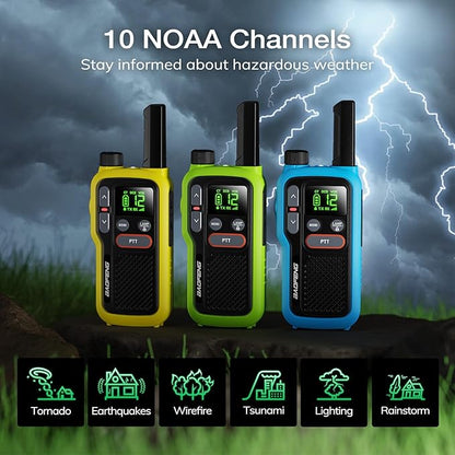 BAOFENG GT-18 Walkie Talkies for Kids Adult, License Free Long Range Rechargeable FRS Two Way Radio,1500mAh Battery, 22 Channels with Scan, Flashlight, VOX for Camping Hiking Family, 3 Pack