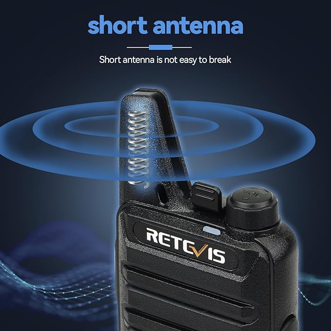 Retevis RT22 Walkie Talkies, Mini 2 Way Radio Rechargeable, VOX Handsfree, Portable, Two-Way Radios Long Range with Earpiece, for Family Road Trip Camping Hiking Skiing(2 Pack, Black)