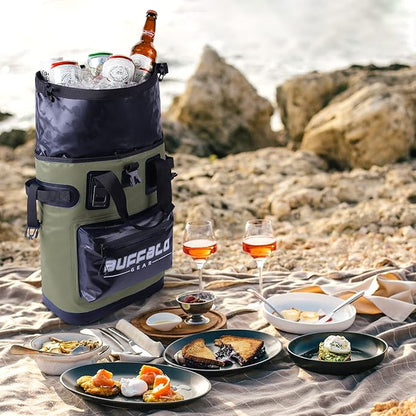 Buffalo Gear Cooler Backpack18L,30L Leakproof Camping Backpack Cooler Insulated Cooler for Picnic Beach Hiking Park Fishing