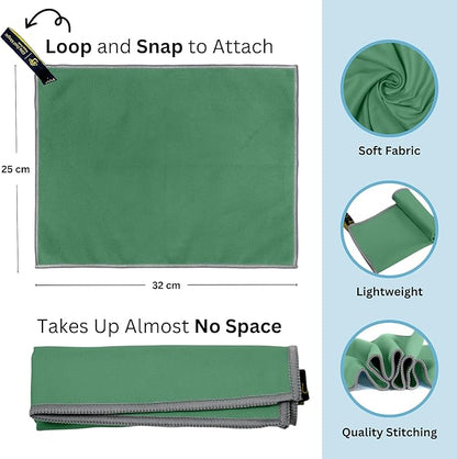Backpacking Ultralight Quick Dry Microfiber Soft Fast Drying Hand and Face Towel Wash Cloth Camping Yoga Hiking Active Lifestyle Small (Green)