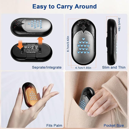 MAKINO Hand Warmers Rechargeable 2 Pack 20Hrs Long Heating 6000mah Electric Portable Pockets Handwarmers Reusable USB Heater for Outdoor Camping Hunting Golf Raynauds Women Men