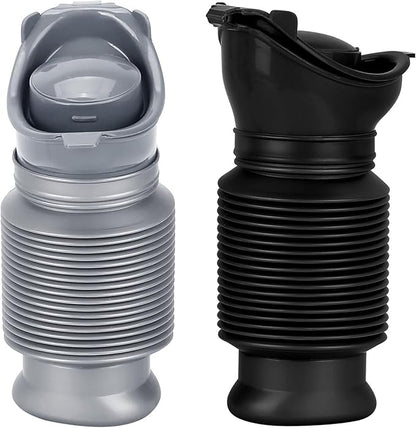Set of 2 Portable Travel Urinal, Collapsible Urinals for Men and Women, Reusable Kids Potty, Personal Pee Bottle for Outdoor Camping, Long Road Trip and in Traffic