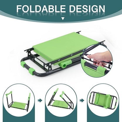 Foldable Garden Kneeler and Seat，Portable Kneeler Stool - Heavy Duty Gardening Bench, Durable Garden Stool, Comfortable EVA Foam Cushion - Ideal for Women's Gardening， Camping...