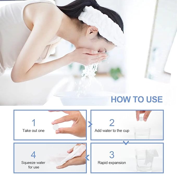100 PCS Compressed Towel, Portable Compressed Towel Tablets, Compressed Hand Wipe Coin Paper Towel, Camping Wet Towel, Disposable Towel for Travelling, For Home Beauty Outdoor Sports