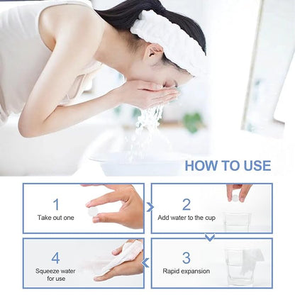100 PCS Compressed Towel, Portable Compressed Towel Tablets, Compressed Hand Wipe Coin Paper Towel, Camping Wet Towel, Disposable Towel for Travelling, For Home Beauty Outdoor Sports