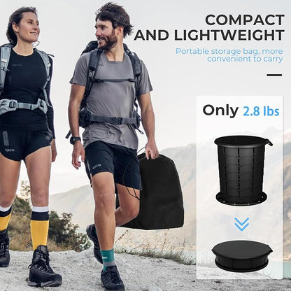 Portable Toilet for Camping, Luggable Loo Cortable Toilet, Adjustable Height Travel Toilet for Adults Kids, Foldable Portable Toilet for Camping Car Hiking Boat Trips Beach