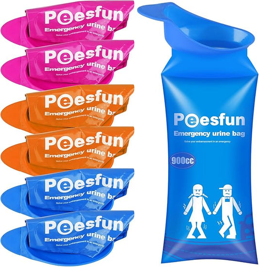 Disposable Urinal Bag, 2024 Upgraded 900ML Emergency Urine Bag, Pee Bags for Travel, Urinals Portable for Car, Universal Urinal Bag for Men, Women and Children, Essential for Outdoor Travel