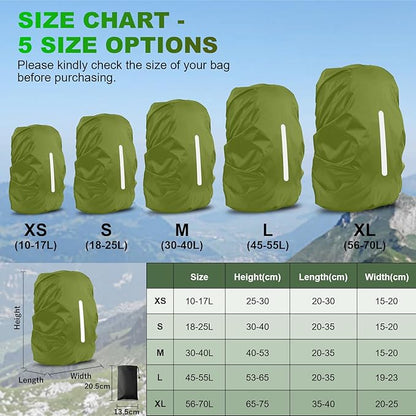 LAMA 2 Pack Waterproof Rain Cover for Backpack, Reflective Rucksack Rain Cover for Anti-dust/Anti-Theft/Bicycling/Hiking/Camping/Traveling/Outdoor Activities