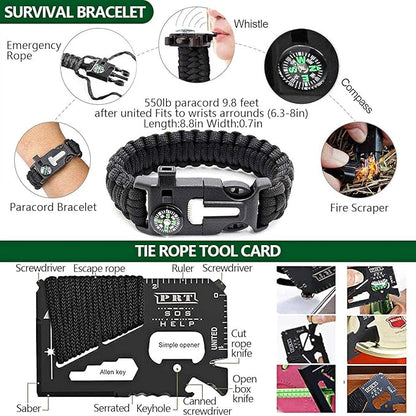 Gifts for Men Dad Husband Boyfriend Him, Survival Kits 33 in 1, Survival Gear and Equipment, Essentials Cool Gadgets for Camping Hiking Hunting Outdoor Adventure, Cool Birthday Ideas