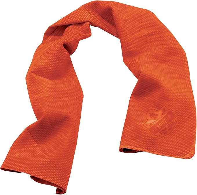 Ergodyne Chill Its 6602 Cooling Towel, Long Lasting Cooling Relief Orange 29.50" x 13.00"
