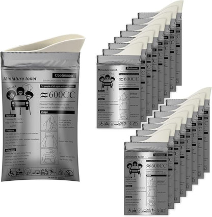 Coolrunner Disposable Urine Bags,8/12/20/24 Pack Camping Pee Bags, Disposable Urinals Vomit Bags for Travel Urinal Toilet Traffic Jam Emergency Portable Toilet Bee Bag for Men Women Kids Patient