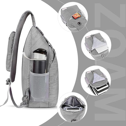 ZOMAKE Sling Bag for Women Men, Small Crossbody Sling Backpack, Mini Water Resistant Shoulder Daypack for Travel, Anti Thief Chest Bag for Hiking, Sports(Stripe)