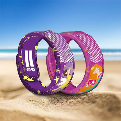 PARA'KITO Mosquito Repellent Pack - 2 Kids Wristbands & 2 Refills Mermaid/Angel