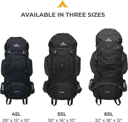 TETON 45L Scout Internal Frame Backpack for Hiking, Camping, Backpacking, Rain Cover Included
