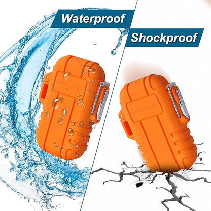 Torch Lighter Butane Lighter Waterproof Windproof Lighter Mens Gifts Lighter for Candle Camping Family Use (Without Butane) (Orange)