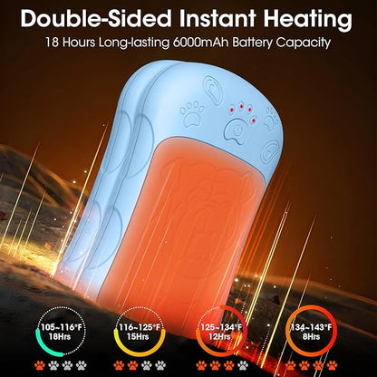 OLV Hand Warmers Rechargeable 2 Pack Strong Magnetic 18Hrs Longer Heating Portable Pocket-Sized Hand Warmer 6000mAh USB Hot Heater Birthday Gifts for Men Women Camping,Golf,Hunting,Travel Essentials
