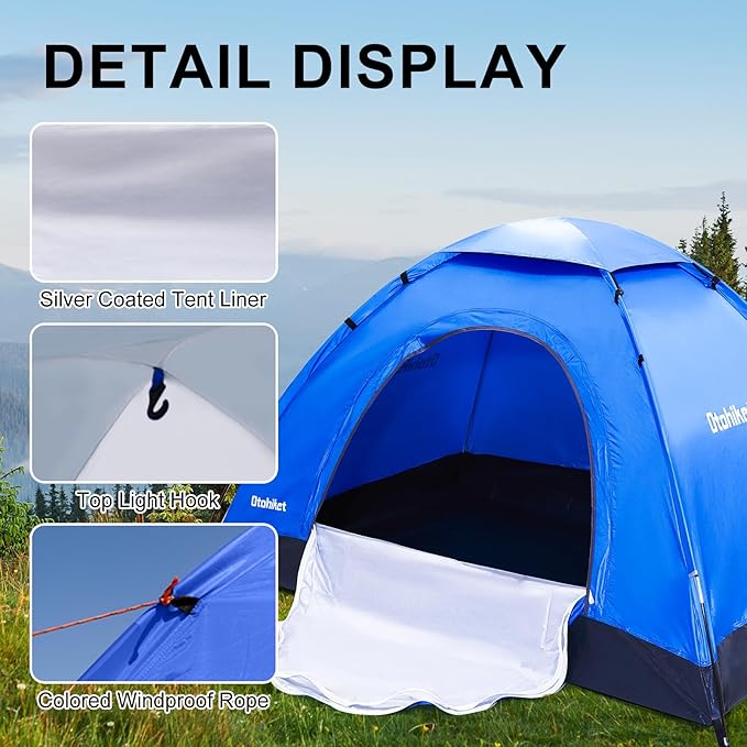 Backpacking Camping Tent Lightweight Portable Waterproof with Carrying Bag for Outdoor Summer Beach