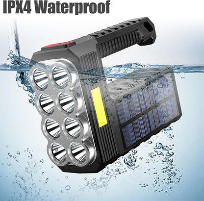 2pcs Flashlight Rechargeable Flashlights, 100000 High Lumens Super Bright 8 LED COB Sidelight with 3 Modes, Portable Lightweight Waterproof Spotlight Flashlight for Emergency (Black) (1) (2PCS)