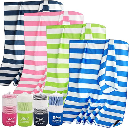 Sfee 2 in 1 Microfiber Travel Towel, Quick Dry Towel Camping Towel Beach Towel Super Absorbent Compact Lightweight Sports Towel Gym Towel Set for Gym, Hiking, Pool, Bath, Yoga (Small: 32''x16'')
