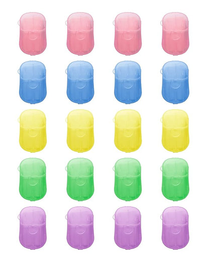 DF DUALFERV Paper Soap Sheets - 20 Pack (400 Sheets) for Hand Washing, Disposable Portable Kids Hand Soap for Travel Outdoor Camping
