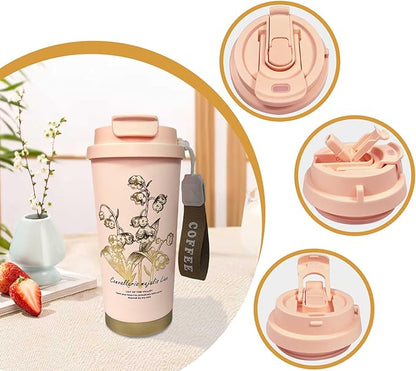 ZK&HX LIFE 17oz Camping Coffee Makers with Ceramic Coating,Camp Pour Over Coffee Maker Set,Portable Coffee Kit for Travel Camping,Insulated Coffee&Tea Mug,Tea Infuser Mug for Loose Leaf Tea
