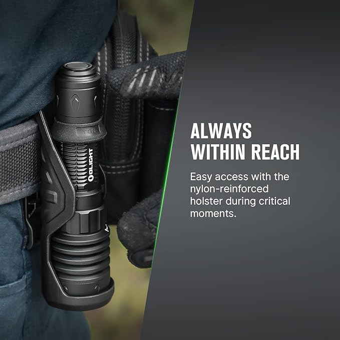 OLIGHT Warrior X 4 Rechargeable Tactical Flashlight 2,600 High Lumens with 630 Meters Long Range Thrower, Powerful Tail-Switch Light with USB-C Charging, Dual-Output for Daily and Tactical Use