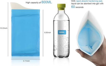 Disposable Urine Bags Camping Pee Bags for Travel Urinal Toilet Super Absorbent Traffic Jam Emergency Portable Urine Bag Pee Bags Car Toilet for Men Women Children Brief Relief, 10 Pieces