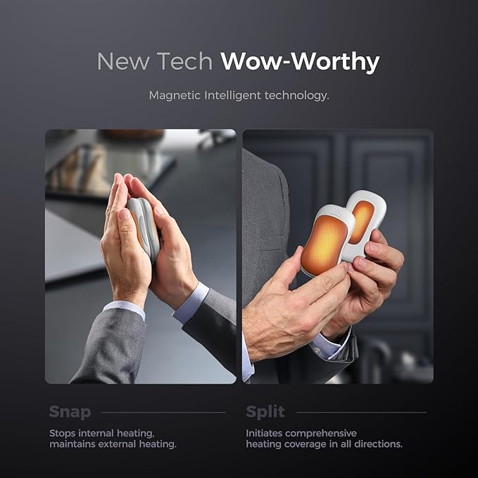 OCOOPA Magnetic Rechargeable Hand Warmers, True Double Warmth Handwarmers 10000mAh, Up to 15 Hours, Max 136℉, Electric Heater, for Men, Women, Golf/Hunting/Camping/Cold Weather, UT3 PRO