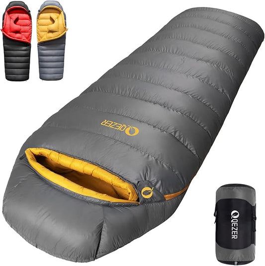 Down Sleeping Bag for Adults 620 Fill Power 0 Degree Sleeping Bag Cold Weather Ultralight with Pouch for Backpacking, Camping, Hiking
