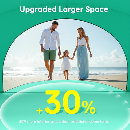 Beach Tent Sun Shelter, Beach Shade Tent with UPF50+ UV Protection, Beach Sun Shelter, Beach Shade with 2 Zippered Doors, Portable Beach Tent for Beach Camping Fishing