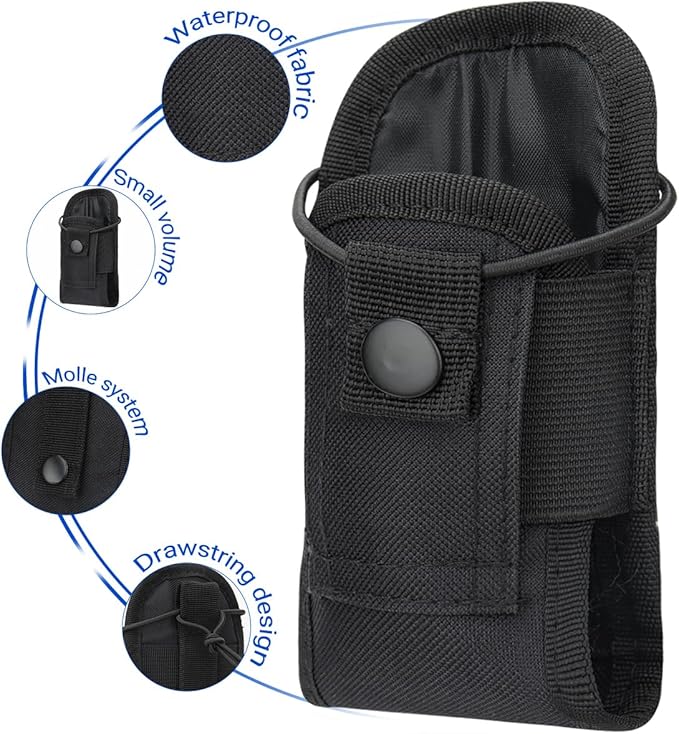 BAOFENG Tactical Pouch Walkie Talkie Bag Molle Radio Pouch Portable Radio Case Outdoor Hunting Nylon Case Holster Pouch Bag UV-5R UV-17 UV-21 Kenwood Two Way Radio(2Pack)
