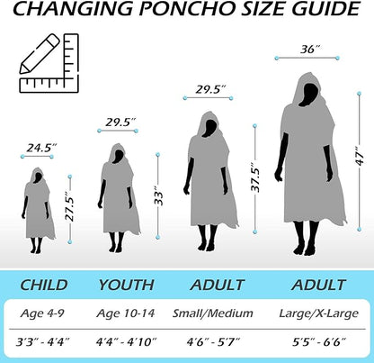 Malo'o Nalu Surf Poncho Changing Robe with Hood - Soft & Warm -Children & Adult Sizes-Changing Towel & Poncho