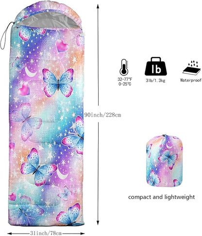 QOOMO Animals Camping Sleeping Bags,3 Season Warm & Cool Weather,Lightweight,Waterproof Sleeping Bags for Adults & Kids,Traveling,and Outdoors,Camping Gear Equipment