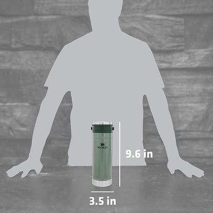 Stanley Travel Mug with Integrated French Press 16 oz | 5 Minute Brew, 4 Hours Hot, Leakproof Lid | Mesh Filter for Coffee Grounds | Insulated Stainless Steel Coffee Maker | BPA-Free