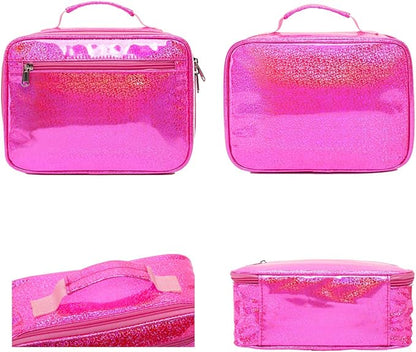 FlowFly Kids Lunch box Insulated Soft Bag Mini Cooler Back to School Thermal Meal Tote Kit for Girls, Boys,Pink