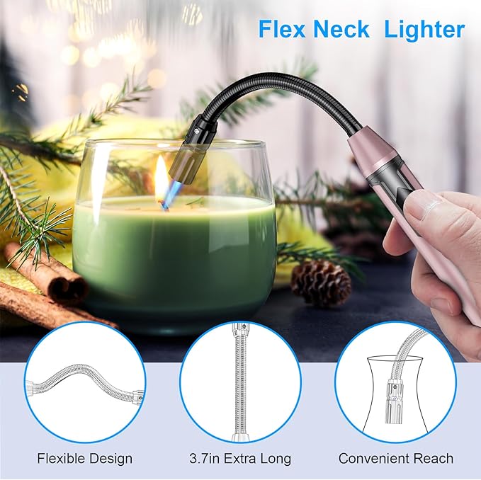 Torch Lighter Refillable Butane Lighter Long Flexible Neck Multipurpose Lighter for Candles Grill BBQ Fireplaces Kitchen Camping (No Prefilled)