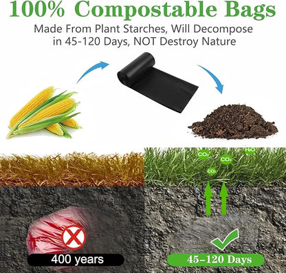 108 Portable Toilet Bags, 8 Gallon Biodegradable Camping Toilet Bags for Portable Potty, Thickened Compostable Toilet Waste Bags for 5 Gallon Bucket Trash Can Bin Liner RV Toilet Camping Car Outdoor