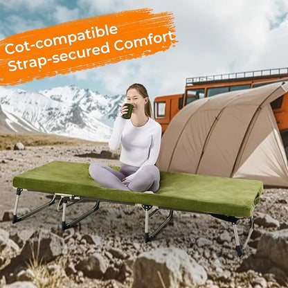 BDEUS Memory Foam Camping Mattress Pad 3inch Waterproof Roll Up Bed Sleeping Mat for Adults Portable Roll Up Mattress for Travel Guest Floor Bed Cot Mattress for Car, Tent