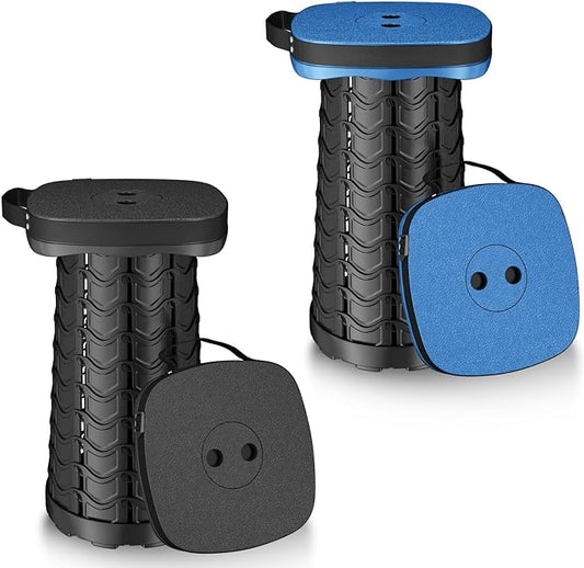 2 Pack Collapsible Stool - Lightweight Folding Stool, 485lbs Capacity, Portable for Adults, Camping, Fishing, Hiking, Outdoor, Travel
