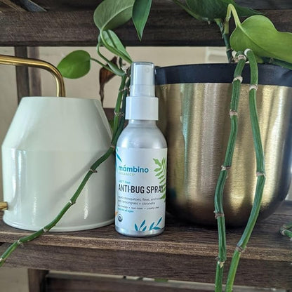 Anti-Bug Spray DEET-Free – Organic, 2-Pack All-Natural Bug Spray Made with Nourishing Essential Oils – Bug Repellent for Babies, Kids, Adults, Camping, & More by Mambino Organics, 8oz