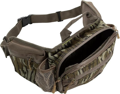 North Mountain Gear Camouflage Fanny Pack Lightweight Waterproof Military Hunting Climbing Camping Accessories (Mossy Oak Bottomland)