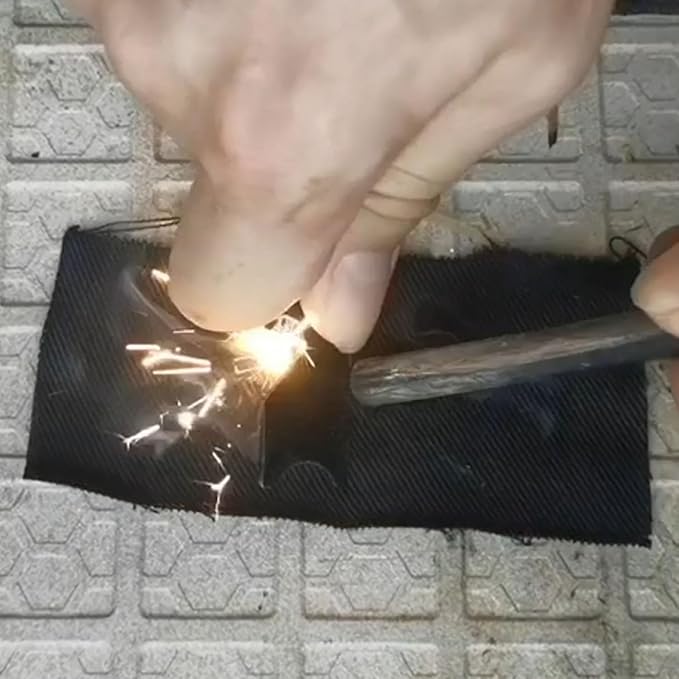 Charcloth Char Cloth Emergency Fire Starter for Bushcraft, hunting, camping, hiking, fishing, and other outdoor activities (12)