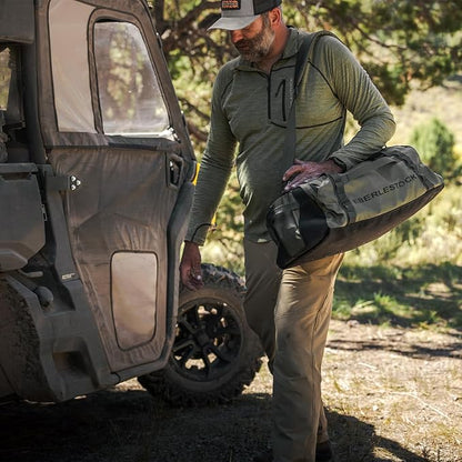 Eberlestock Hyllus Duffel Bag for Men - Durable, Water-Resistant, Small Men's Duffle Bag with Zipper Pockets, Ideal for Travel & Gym, Tactical Gear Bag, Hunting, Fishing, Camping - Dry Earth, 65L