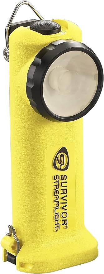 Streamlight 90513 Survivor 175-Lumen Rechargeable Safety-Rated Firefighter Right Angle Flashlight with AC/DC Charging, Yellow