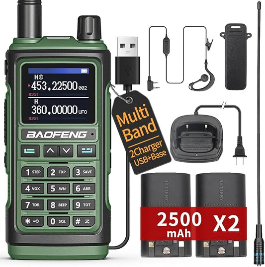 BAOFENG Ham Radios Long Range Handheld (Upgraded of UV-5R) UV-17M Walkie Talkies with Extra 2500mAh Battery,NOAA Weather Receiver,Frequency Copy, Type-C Charger,999CH Two Way Radio for Camping Hunting